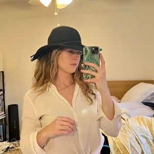Nordstrom black floppy felt hat